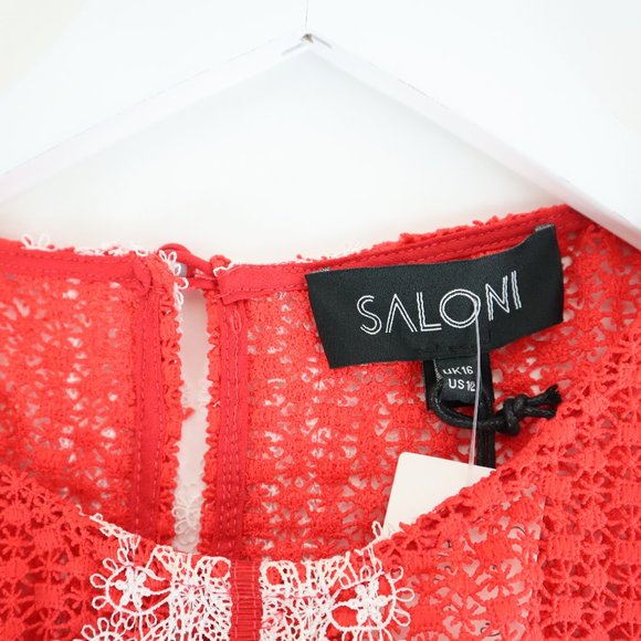 COPY - Saloni Adele Chille Sleeveless Dot Lace Peplum Top - Picture 5 of 5